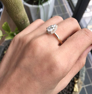 DovEggs pave halo engagement ring semi-mount only(Exclusively to DovEggs Stones)