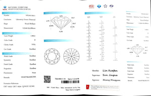 Doveggs 1.002ct round D color VVS1 Clarity Excellent cut lab diamond stone(certified)