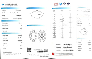 Doveggs 3.504ct oval E color VS1 Clarity Excellent cut lab diamond stone(certified)