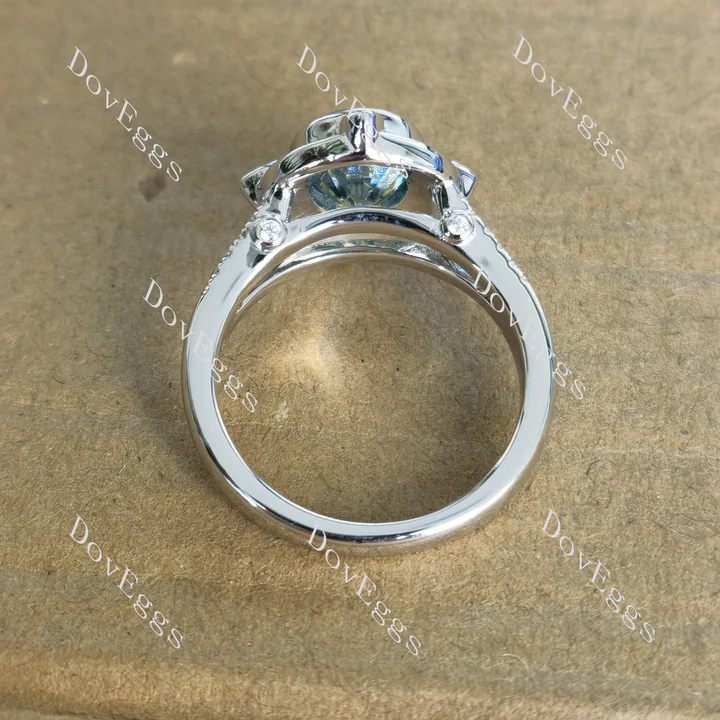 Doveggs oval halo engagement ring semi-mount only(Exclusively to DovEggs Stones)