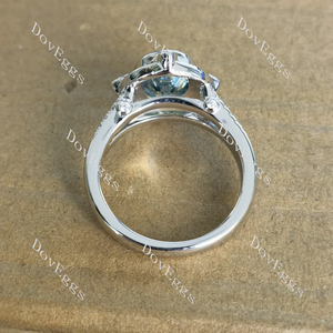 Doveggs oval halo engagement ring semi-mount only(Exclusively to DovEggs Stones)