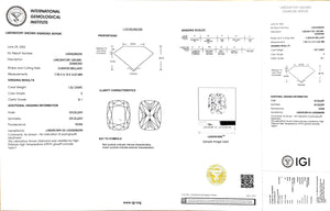 Doveggs 1.52ct cushion E color SI1 Clarity Excellent cut lab diamond stone(certified)