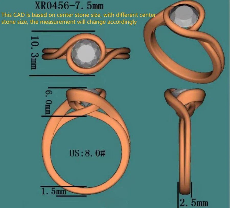 Doveggs solitaire engagement ring semi-mount only(Exclusively to DovEggs Stones)