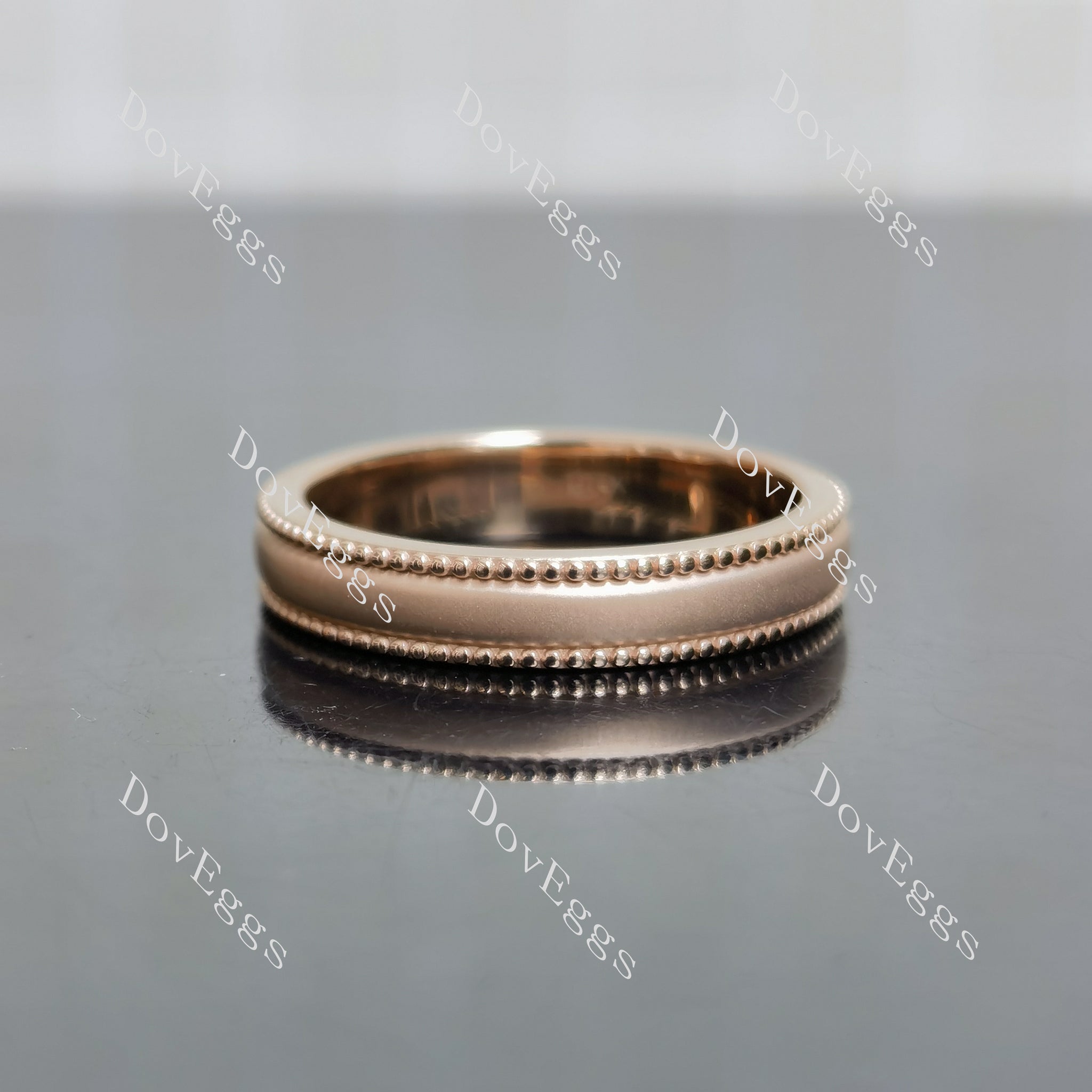 Doveggs round moissanite matt effect wedding band-4mm band width