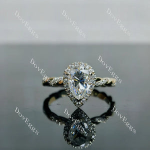 DovEggs pave halo engagement ring only semi-mount only(Exclusively to DovEggs Stones)