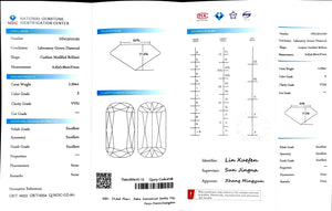 Doveggs 2.394ct Modified elongated cushion E color VVS2 Clarity Excellent cut lab diamond stone(certified)