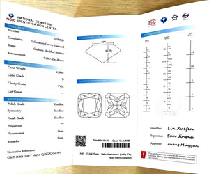 Doveggs 2.38ct cushion D color VVS1 Clarity Excellent cut lab diamond stone(certified)