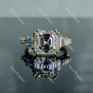 Doveggs three-stone side stones engagement ring semi-mount only(Exclusively to DovEggs Stones)