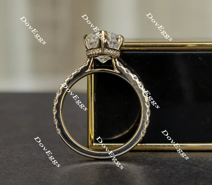 DovEggs pave engagement ring semi-mount only(Exclusively to DovEggs Stones)