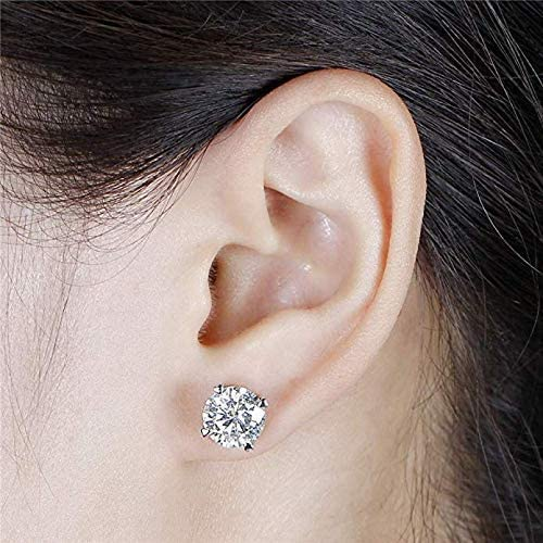 DovEggs 2ct round moissanite screw back earrings for women