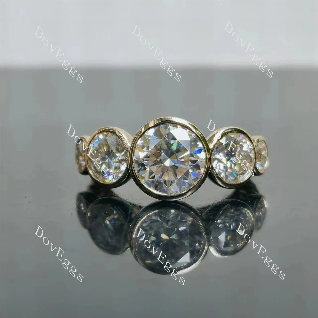 Doveggs bezel side stones engagement ring semi-mount only(Exclusively to DovEggs Stones)