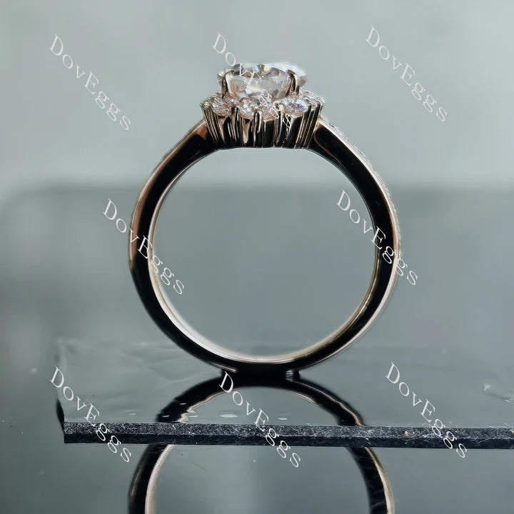 DovEggs halo half eternity pave engagement ring semi-mount only(Exclusively to DovEggs Stones)