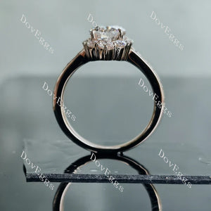 DovEggs halo half eternity pave engagement ring semi-mount only(Exclusively to DovEggs Stones)