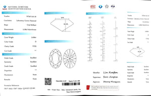 Doveggs 3.059ct Oval D color VVS2 Clarity Excellent cut lab diamond stone(certified)