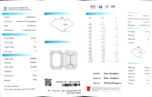 Doveggs 6.017ct emerald F color VS1 Clarity Excellent cut lab diamond stone(certified)