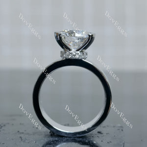 Doveggs Round Bezel Lab Grown Diamond Engagement Ring