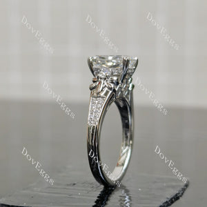 Doveggs Radiant Pave Art Deco Lab Grown Diamond Engagement Ring