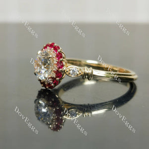 The Melba halo floral vintage engagement ring only semi-mount only(Exclusively to DovEggs Stones)