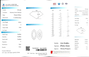 Doveggs 2.001ct Marquise E color VVS2 Clarity Excellent cut lab diamond stone(certified)
