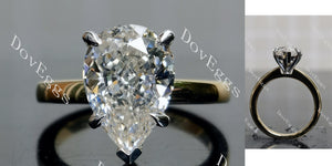 Doveggs Pear Pave Solitaire Lab Grown Diamond Engagement Ring