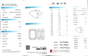 Doveggs 2.141ct emerald F color VVS2 Clarity Excellent cut lab diamond stone(certified)