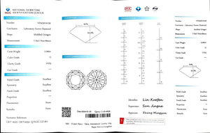 Doveggs 2.260ct Modified Octagon G color VVS2 Clarity Excellent cut lab diamond stone(certified)