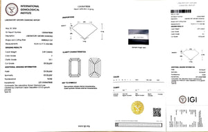 Doveggs 3.09ct emerald F color VS1 Clarity Excellent cut lab diamond stone(certified)
