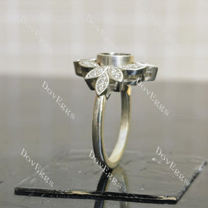 Doveggs floral setting vintage engagement ring only semi-mount only(Exclusively to DovEggs Stones)