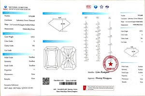 Doveggs 3.07ct radiant G color VS1 Clarity Excellent cut lab diamond stone(certified)