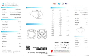 Doveggs 2.617ct cushion E color VS1 Clarity Excellent cut lab diamond stone(certified)