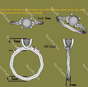 Doveggs pave side stones engagement ring semi-mount only(Exclusively to DovEggs Stones)