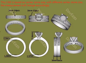 DovEggs channel set engagement ring only semi-mount only(Exclusively to DovEggs Stones)