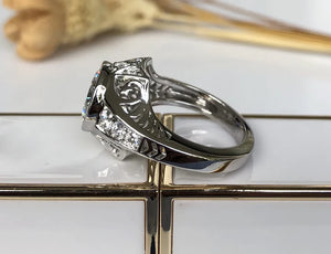 DovEggs round hollow out engagement ring only semi-mount only(Exclusively to DovEggs Stones)