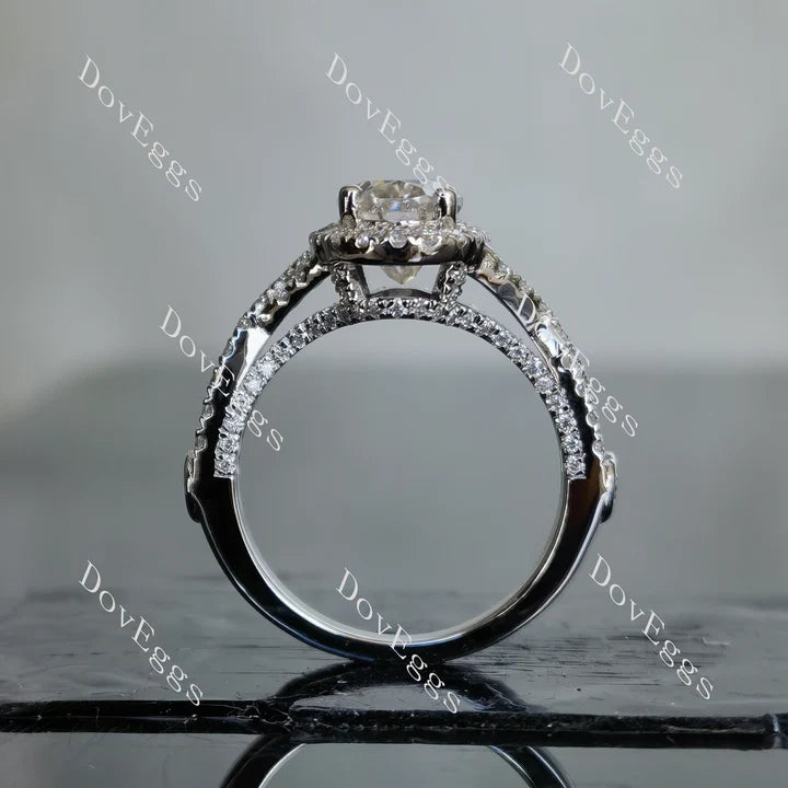 DovEggs halo engagement ring semi-mount only(Exclusively to DovEggs Stones)