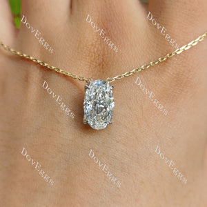 Doveggs oval moissanite pendant necklace (with 18' length chain)