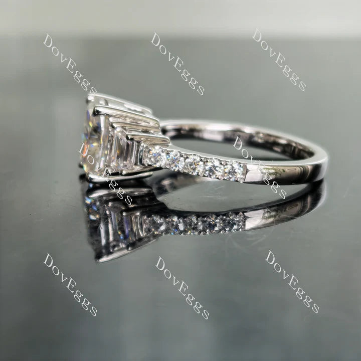 DovEggs pave three-stone engagement ring semi-mount only(Exclusively to DovEggs Stones)