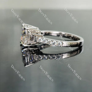 DovEggs pave three-stone engagement ring semi-mount only(Exclusively to DovEggs Stones)