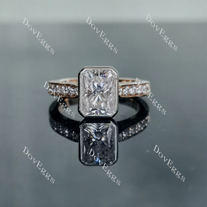 Doveggs bezel pave engagement ring semi-mount only(Exclusively to DovEggs Stones)