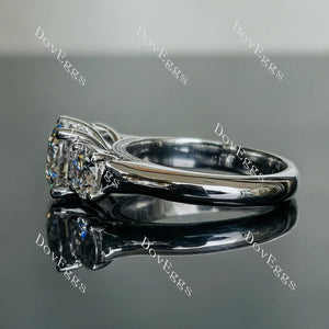 DovEggs three-stone engagement ring semi-mount only(Exclusively to DovEggs Stones)