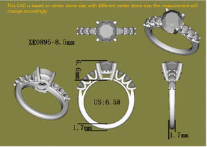 Mon Cherie round side stone engagement ring only semi-mount only(Exclusively to DovEggs Stones)