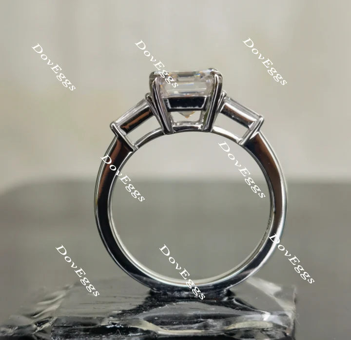 Doveggs side-stone three-stone engagement ring semi-mount only(Exclusively to DovEggs Stones)