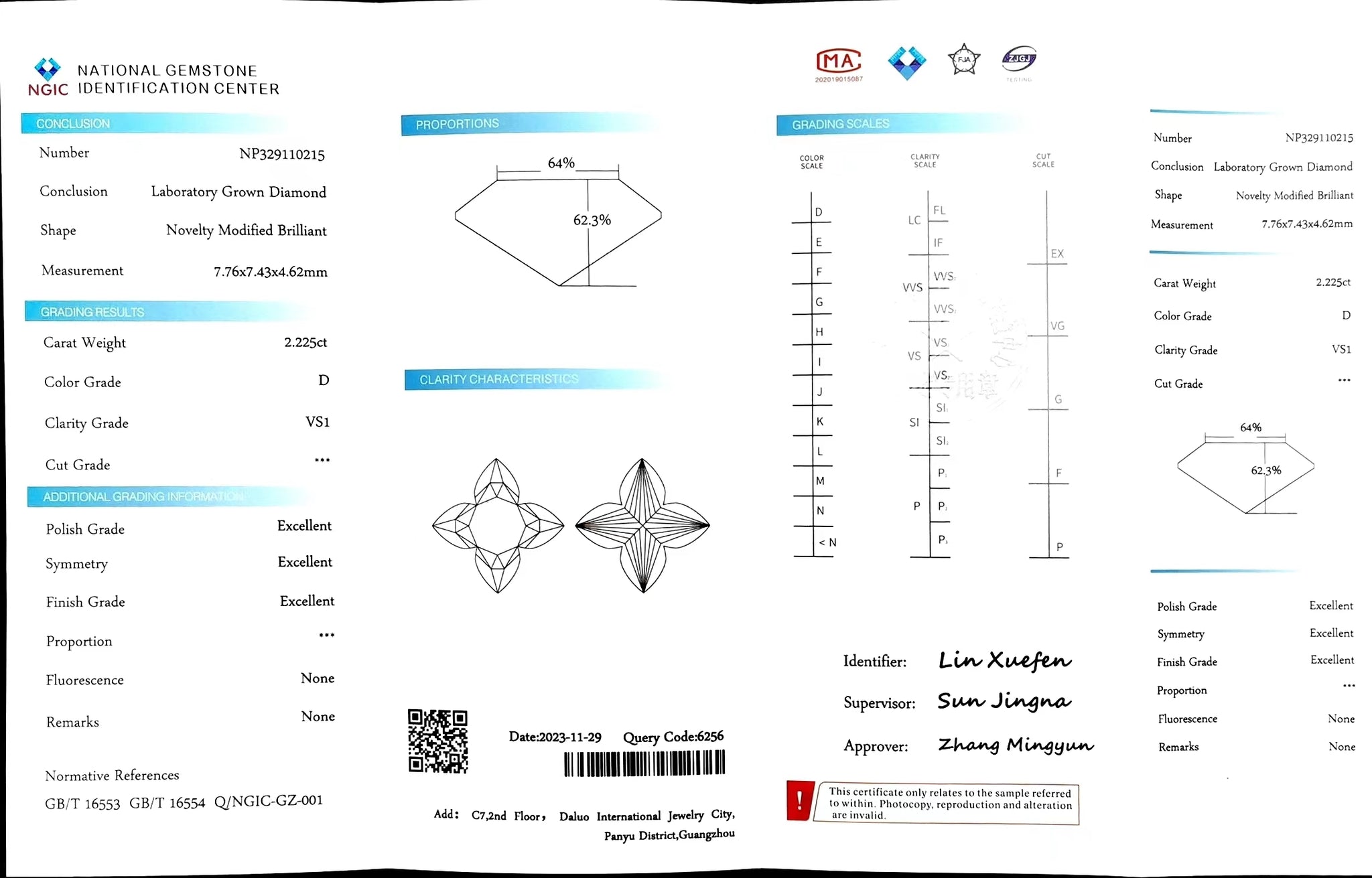 Doveggs 2.225ct  four leaf clover D color VS1 Clarity Excellent cut lab diamond stone(certified)