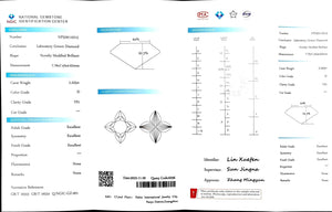 Doveggs 2.225ct  four leaf clover D color VS1 Clarity Excellent cut lab diamond stone(certified)