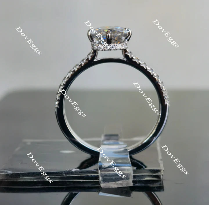 DovEggs half eternity pave engagement ring only semi-mount only(Exclusively to DovEggs Stones)