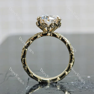 Doveggs floral pave vintage engagement ring semi-mount only(Exclusively to DovEggs Stones)