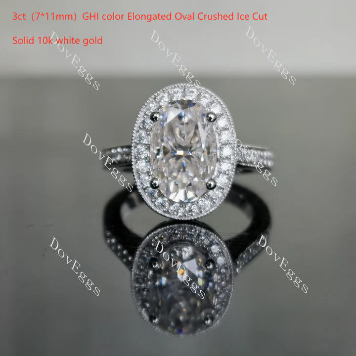 DovEggs half eternity pave halo engagement ring semi-mount only(Exclusively to DovEggs Stones)