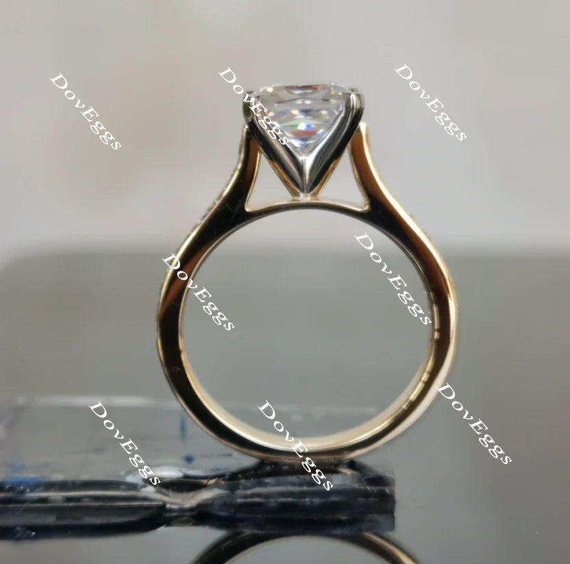 Doveggs half eternity pave engagement ring only semi-mount only(Exclusively to DovEggs Stones)