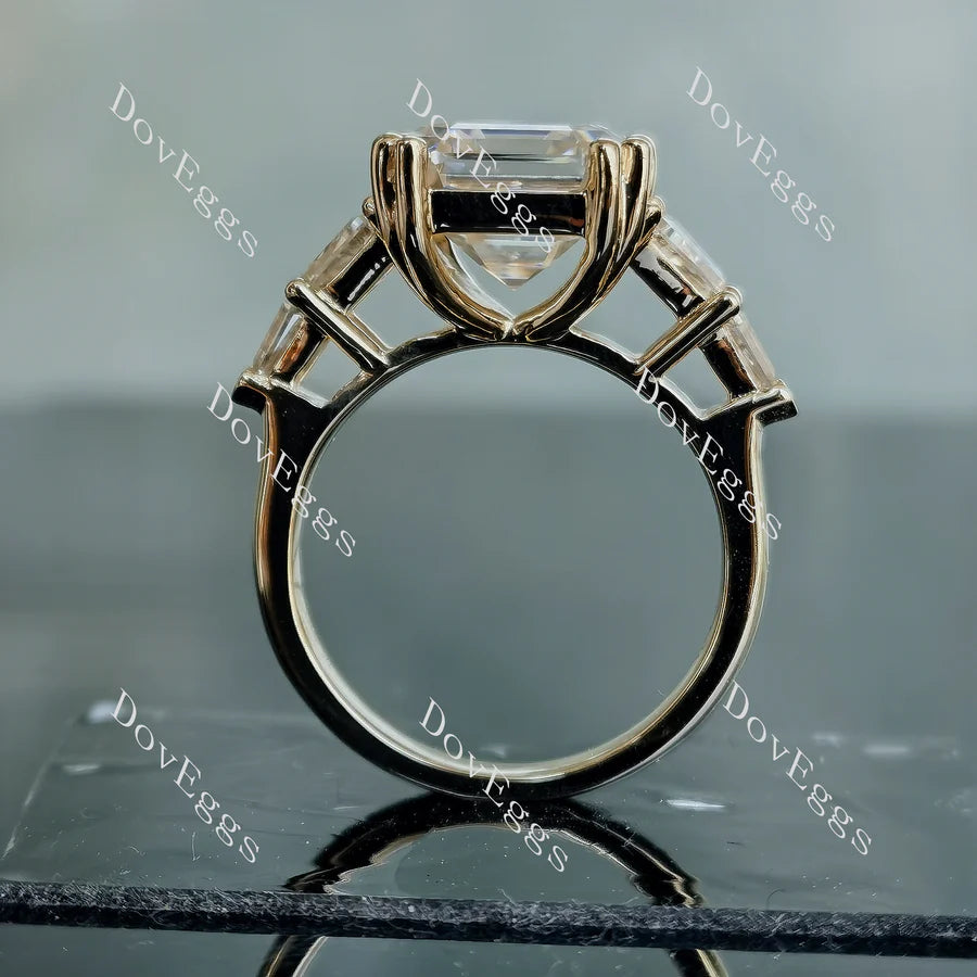 Doveggs three-stone side stones engagement ring semi-mount only(Exclusively to DovEggs Stones)