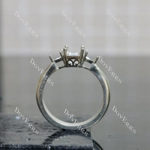 Doveggs three-stone engagement ring semi-mount only(Exclusively to DovEggs Stones)