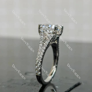 (size 6）Doveggs solid 10K white gold 3.70ct cushon E color VVS2 clarity Excellent cut lab diamond ring(certified)